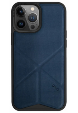Чехол крышка Uniq MagSafe Transforma для iPhone 14 Pro Max  экокожа синий