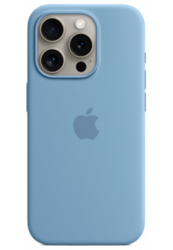 Чехол крышка Apple Silicone Case with MagSafe для iPhone 15 Pro  силикон голубой (MT1L3ZM/A)