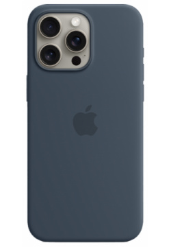 Чехол крышка Apple Silicone Case with MagSafe для iPhone 15 Pro Max  силикон синий (MT1P3ZM/A)