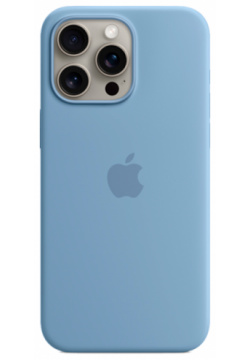 Чехол крышка Apple Silicone Case with MagSafe для iPhone 15 Pro Max  силикон голубой (MT1Y3ZM/A)