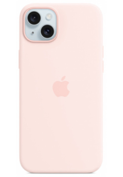 Чехол крышка Apple Silicone Case with MagSafe для iPhone 15  силикон светло розовый