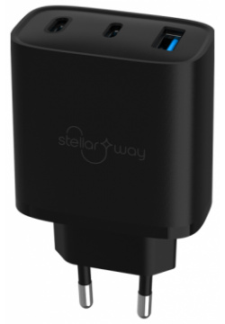Зарядное устройство сетевое Stellarway USB A/2С PD 45W  черный