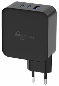 Зарядное устройство сетевое Stellarway USB A/2С  PD 100W черный
