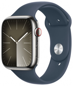 Умные часы  Apple Watch Series 9 45 мм Storm Blue Sport Band Silver Stainless Steel size S/M (MRPG3)