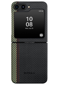 Чехол крышка Pitaka для Samsung Z Flip5  увертюра (FOFLIP5) кевлар Прочный и