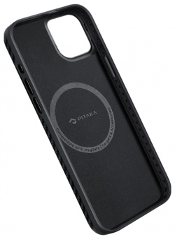 Чехол крышка Pitaka для iPhone 15 Pro (KI1501PP)  кевлар черно серый