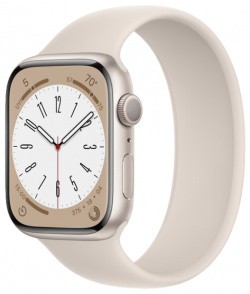 Умные часы  Apple Watch Series 8 45 мм S/M Sport band Starlight Aluminium (MNUP3)