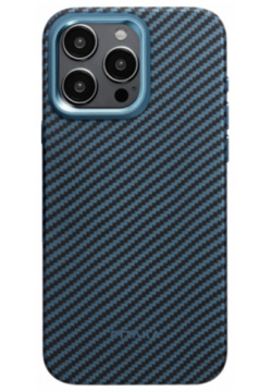 Чехол крышка Pitaka для Apple iPhone 15 Pro Max (KI1508PMPA)  кевлар синий