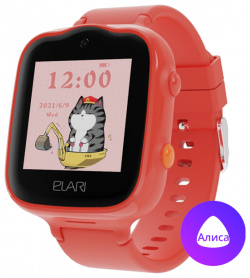 Часы телефон ELARI детские KidPhone 4G Bubble  красные