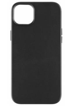 Чехол крышка Everstone MagSafe для Apple iPhone 14 Plus  кожзам черный