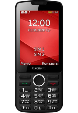 Телефон TeXet TM 308 черный красный 