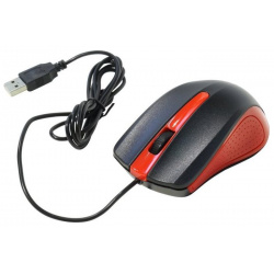 Компьютерная мышь Oklick 225M черный/красный USB 