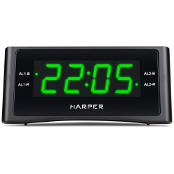 Радиочасы Harper HCLK 1006 черный/зеленый 