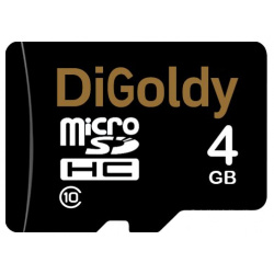 Карта памяти Digoldy microSDHC 4GB Class10 (+ адаптер SD) 