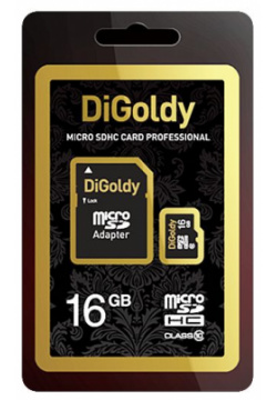 Карта памяти Digoldy microSDHC 16GB Class10 (+ адаптер SD) 