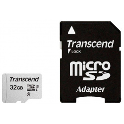 Карта памяти Transcend microSDHC 32Gb Class10 TS32GUSD300S A + adapter 