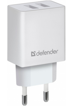 Сетевое зарядное устройство Defender UPA 22 белый (83580) 