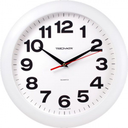 Часы настенные Troyka 11110198 (белые) Форма: круглая; Размещение: настенные