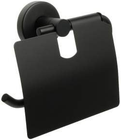 Аксессуар для ванной Fixsen Comfort Black черный (FX 86010) Бумагодержатель с крышкой 