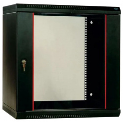 Коммутационный шкаф ЦМО ШРН Э 12 350 9005 настенный  стеклянная передняя дверь 12U 600x350мм