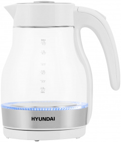 Чайник Hyundai HYK G3802 белый/серебристый 