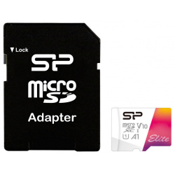 Карта памяти Silicon Power microSDXC 128Gb SP128GBSTXBV1V20SP Elite + adapter 