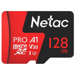 Карта памяти Netac Extreme Pro P500 microSDXC 128Gb Class10 (NT02P500PRO 128G R) + adapter 
