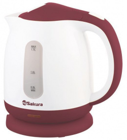 Чайник Sakura SA 2344WR 1 7л белый/красный Тип: чайник; Объем:
