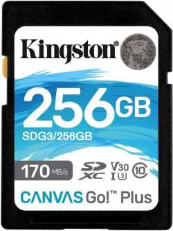 Карта памяти Kingston Canvas Go Plus SDXC 256Gb UHS I U3 V30 (SDG3/256GB) Тип:
