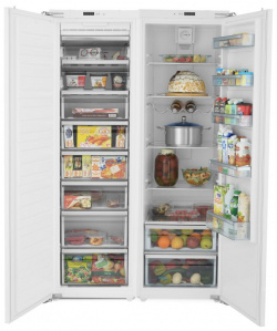 Встраиваемый холодильник Side by Scandilux SBSBI524EZ (RBI 524 EZ + FNBI E) 