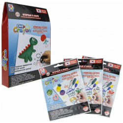 Набор для творчества 1 TOY тесто мелков Clay Crayon Динозавр (3 цвета по 30гр) (Т19012) 