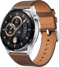 Умные часы Huawei Watch GT 3 46мм серебристый/коричневый (Jupiter B19V/B29V/55026973) 