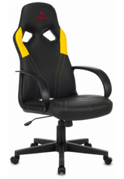 Кресло Zombie Runner эко кожа черный/желтый 