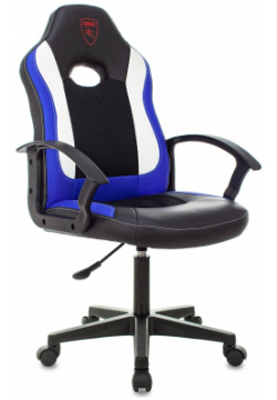 Кресло Zombie 11LT черный/синий текстиль/эко кожа 