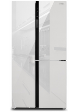 Холодильник Side by Hyundai CS6073FV белое стекло 