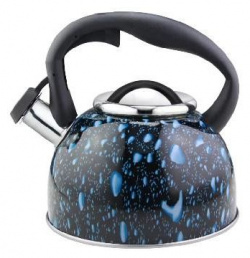 Чайник для плиты Mallony Lacrima 3979 черный с синими каплями Объем: 2