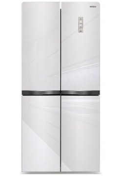Холодильник Side by Ginzzu NFI 4414 белое стекло 