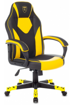 Кресло Zombie Game 17 черный/желтый текстиль/эко кожа 