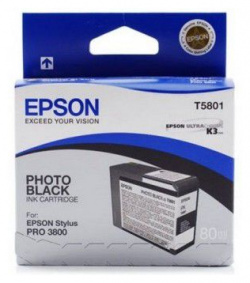 Картридж Epson Stylus Pro 3800 Ink Cartridge (80ml) Photo Black (C13T580100) 