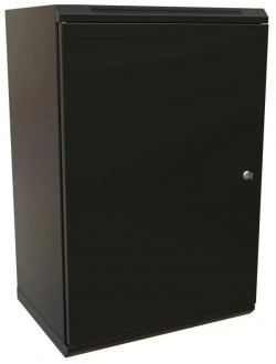 Коммутационный шкаф WRLINE WR TW 1845 SR RAL9004 настенный  металлическая передняя дверь 18U 600x908x450мм