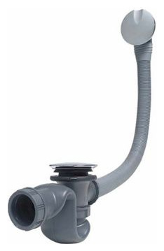 Сифон Wirquin SB600 автомат для ванны  компактный слив 62 л/мин защита троса самоцентр прокладка вентиль и клапан латунь хром (30717569)