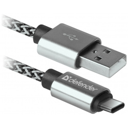Аксессуар Defender USB09 03T Pro USB2 0 AM  Type C 1 0m 2 1A White 87815