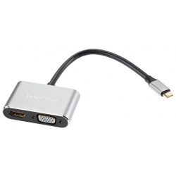 Аксессуар Telecom USB Type C  HDMI / USB3 0 PD VGA Alum Grey TUC055