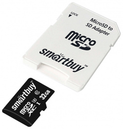 Карта памяти 32Gb  SmartBuy MicroSD Class 10 Pro UHS I U3 SB32GBSDCL10U3 01 с адаптером SD Сlass
