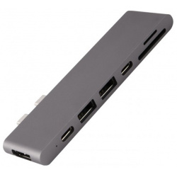Аксессуар Адаптер Barn&Hollis Multiport Adapter USB Type C 7 in 1 для MacBook Grey УТ000027061 