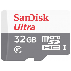 Карта памяти 32Gb  SanDisk Ultra Micro Secure Digital HC UHS I SDSQUNR 032G GN3MN