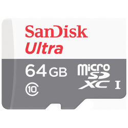 Карта памяти 64Gb  SanDisk Micro Secure Digital XC UHS I SDSQUNR 064G GN3MN
