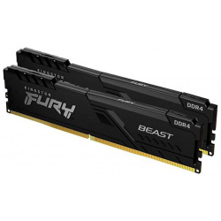 Модуль памяти Kingston Fury Beast Black DDR4 DIMM 3733Mhz PC29800 CL19  32Gb Kit (2x16Gb) KF437C19BB1K2/32