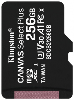 Карта памяти 256Gb  Kingston Canvas Select Plus MicroSDXC UHS I Class U3 V30 A1 SDCS2/256GBSP