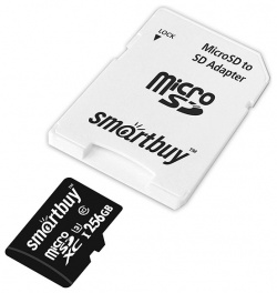 Карта памяти 256Gb  SmartBuy MicroSDXC Class 10 Pro UHS I U3 SB256GBSDCL10U3 01 с адаптером SD